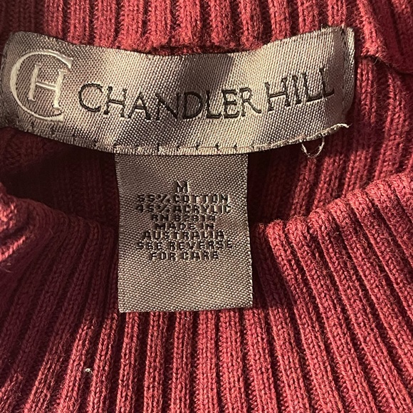 Chandler Hill Mock Neck Fitted Knit Sweater Plum Color. - Picture 5 of 5